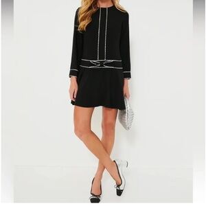 New! Pomander Place Black Isabel Bow Dress with White Accents